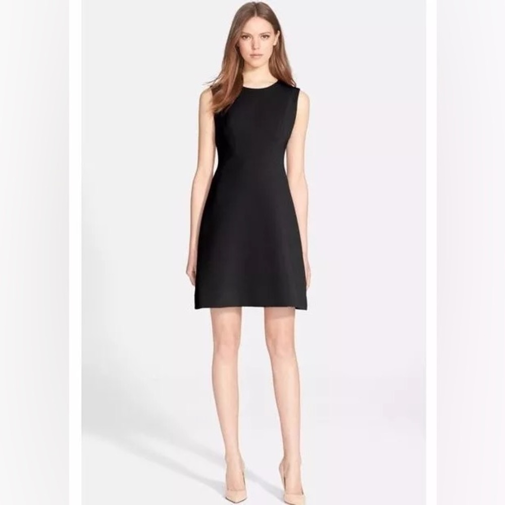 NWT Kate Spade Black Sicily Sheat Dress Dropped Hem Size 14